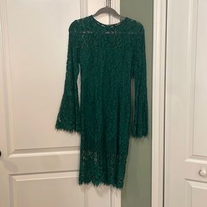 Hunter green. Beautiful lace dress. Worn once